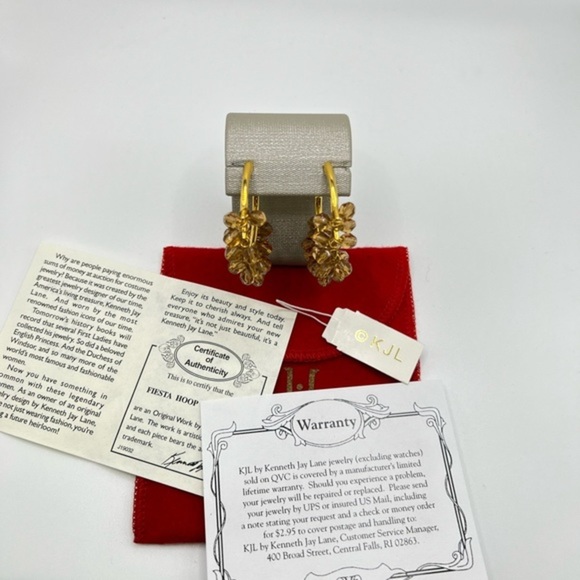 K•J•L Fiesta hoop earrings gold tone - Picture 4 of 4